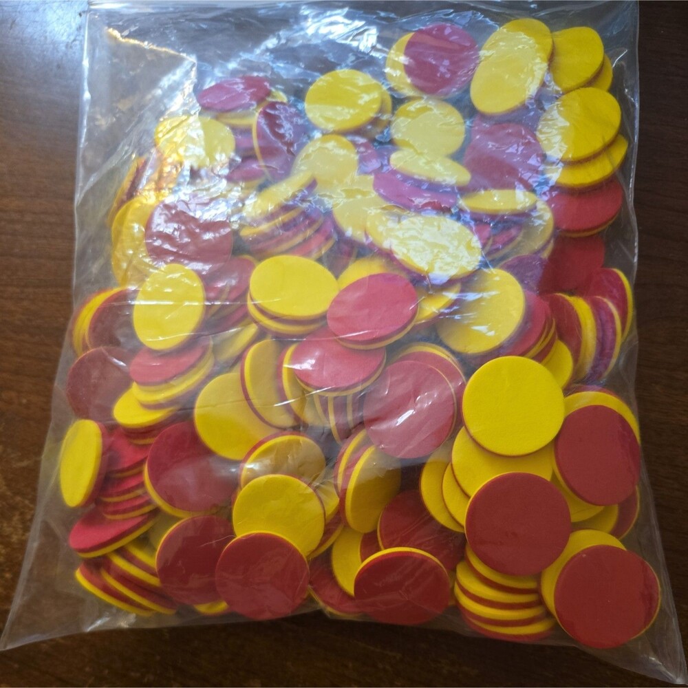 hand2mind Foam Two-Color Counters, Red Yellow Counting Counters 200 Total